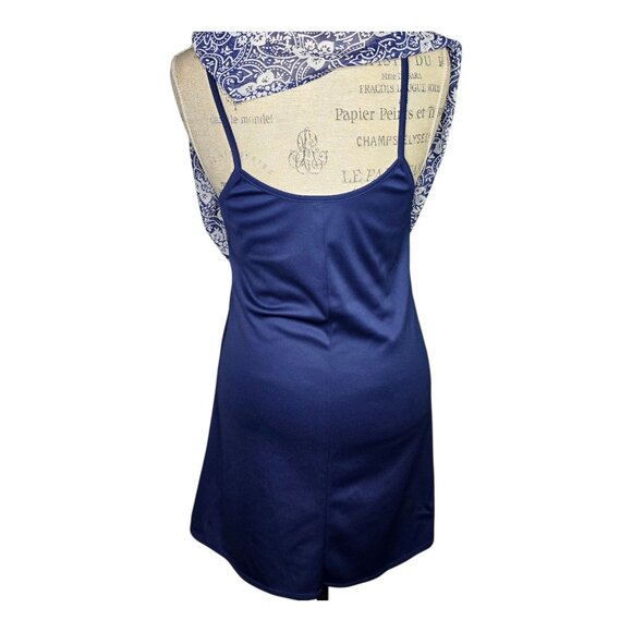 Knox Rose Dress Womens M Blue White Floral 2 Piece High Waist Boho Cottagecore - Picture 5 of 12